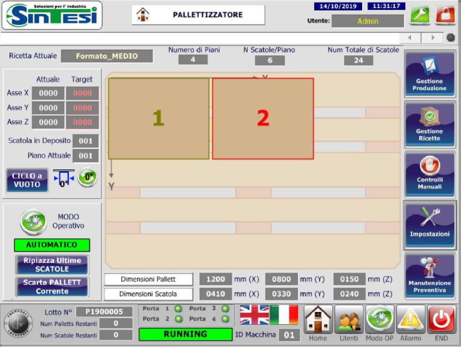 Interfaccia Software Pallet Manager
